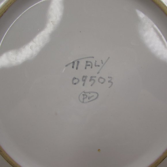 Vintage Peasant Village Italian Pottery Hand Painted Fruit Cherries 8.25" Plate - Picture 10 of 10